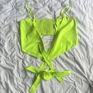 NEON GREEN WOMEN’S WRAP TOP